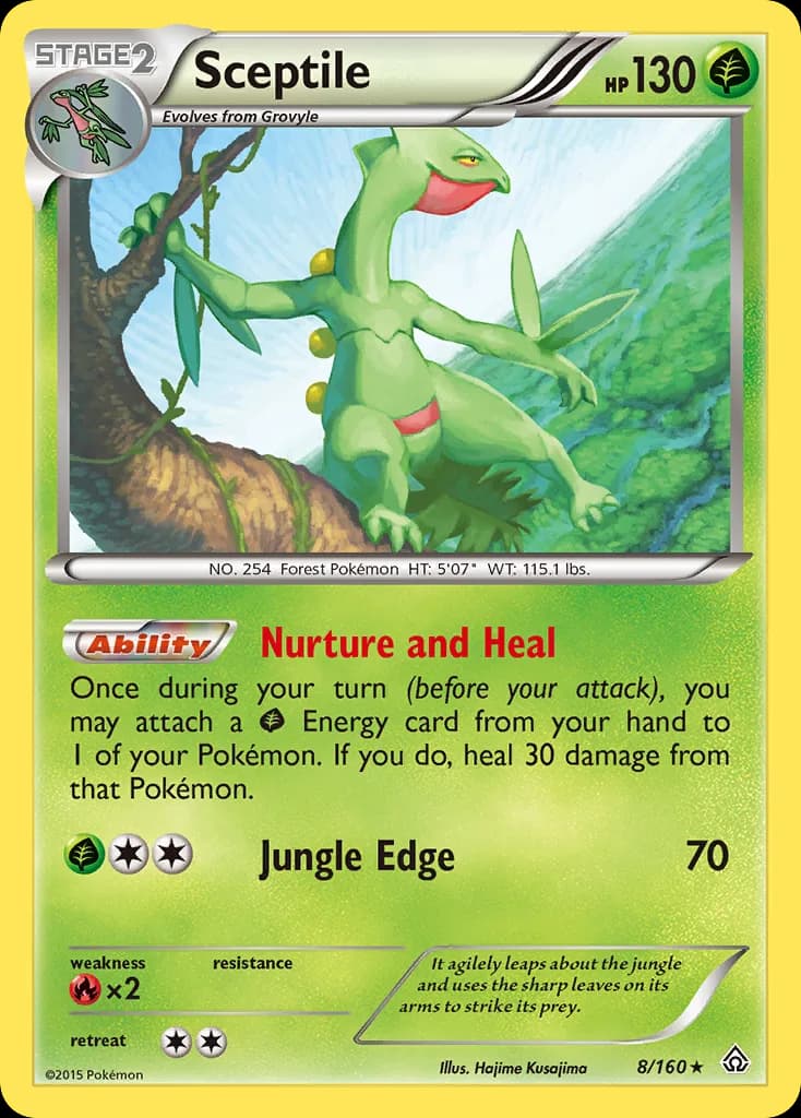 Primal Clash Sceptile card front, 8/160