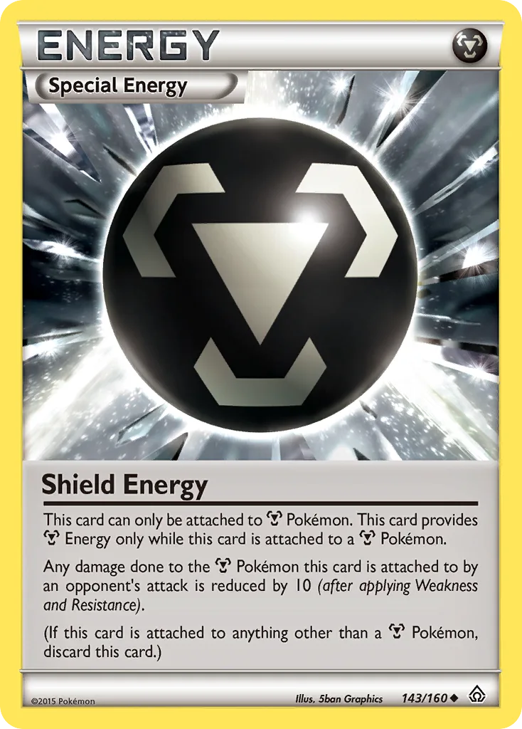 Primal Clash Shield Energy card front, 143/160