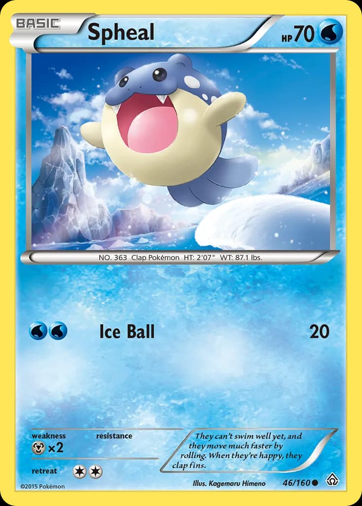 Primal Clash Spheal card front, 46/160