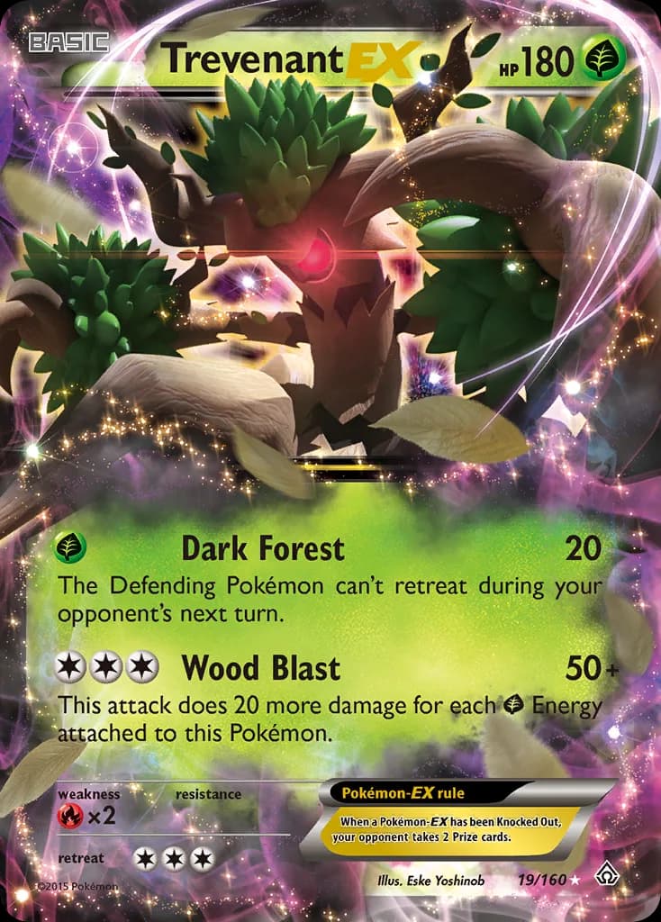 Primal Clash Trevenant-EX card front, 19/160