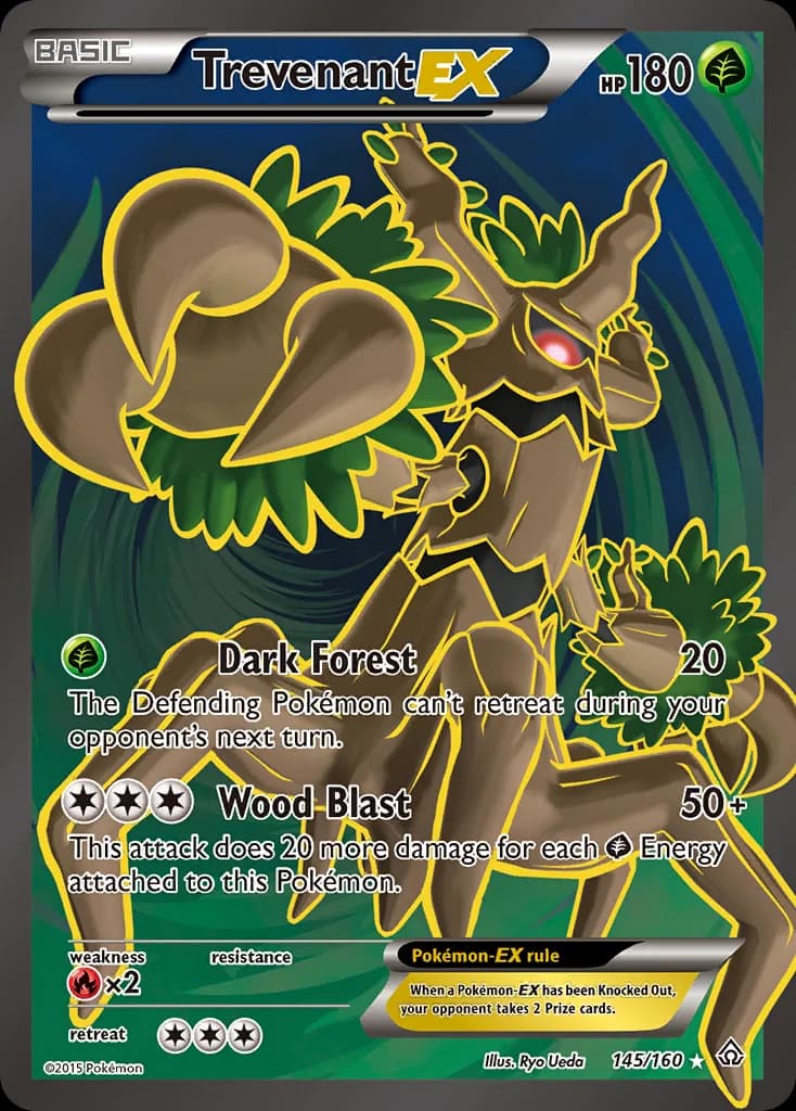 Primal Clash Trevenant-EX card front, 145/160