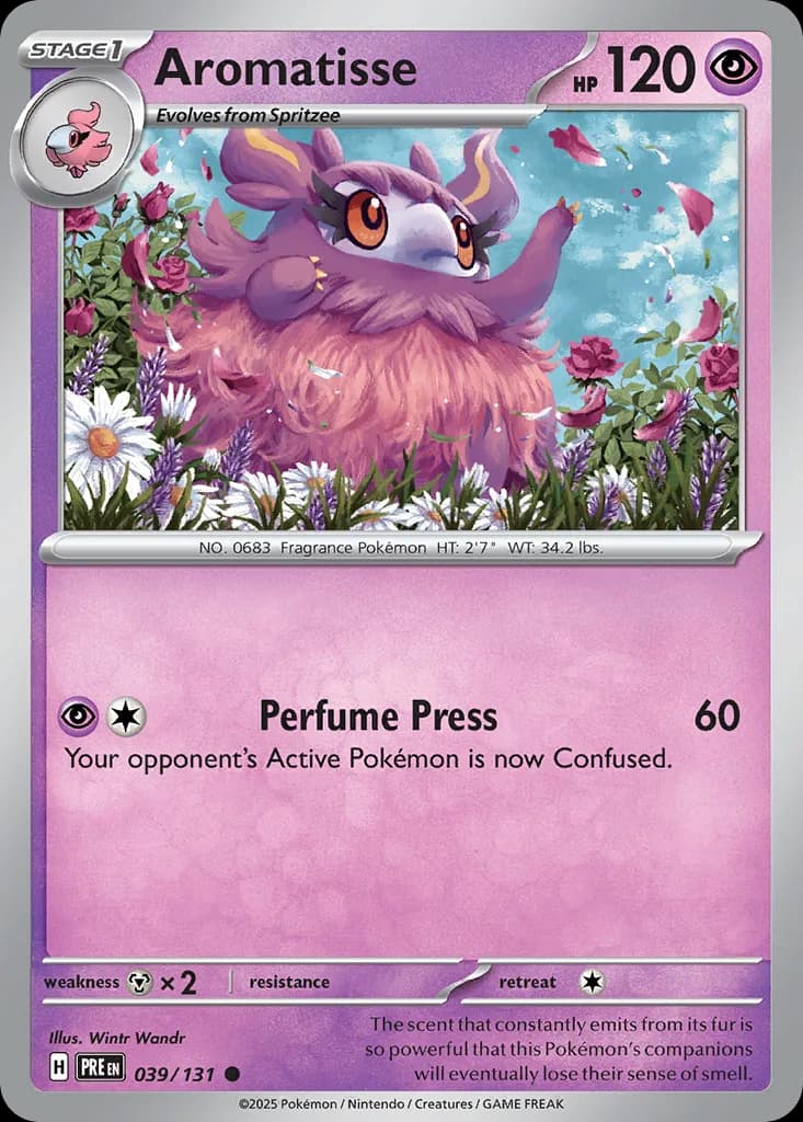 Prismatic Evolutions Aromatisse card front, 39/131