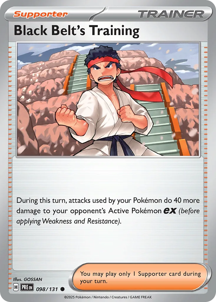 Prismatic Evolutions Black Belt's Training card front, 98/131