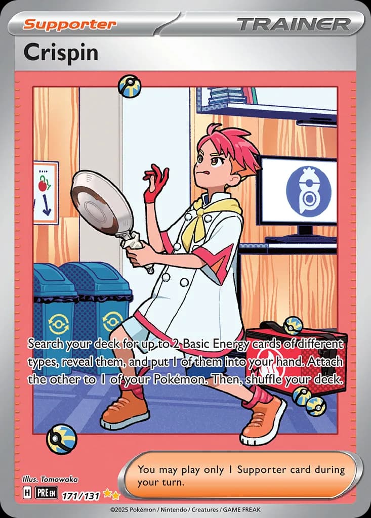 Prismatic Evolutions Crispin card front, 171/131
