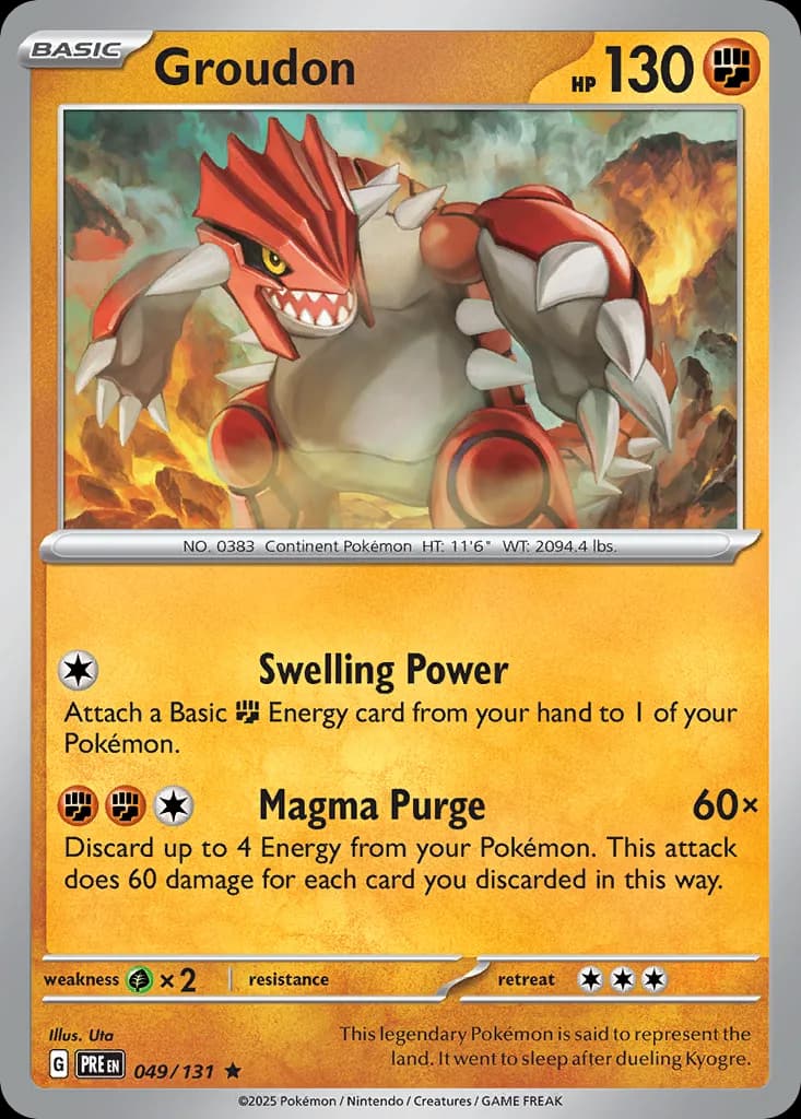 Groudon card front, Prismatic Evolutions 49/131