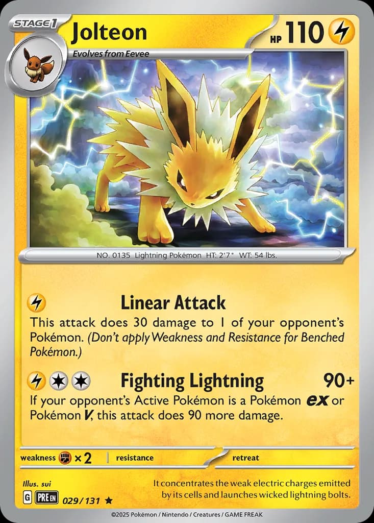 Jolteon card front, Prismatic Evolutions 29/131