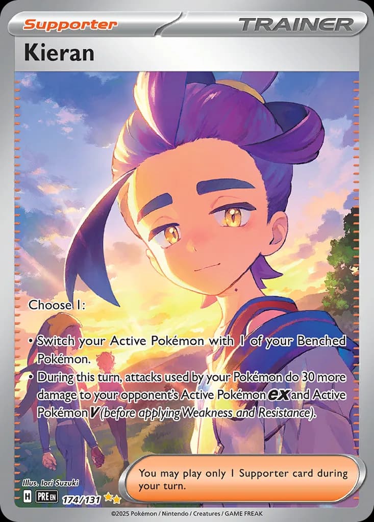 Prismatic Evolutions Kieran card front, 174/131