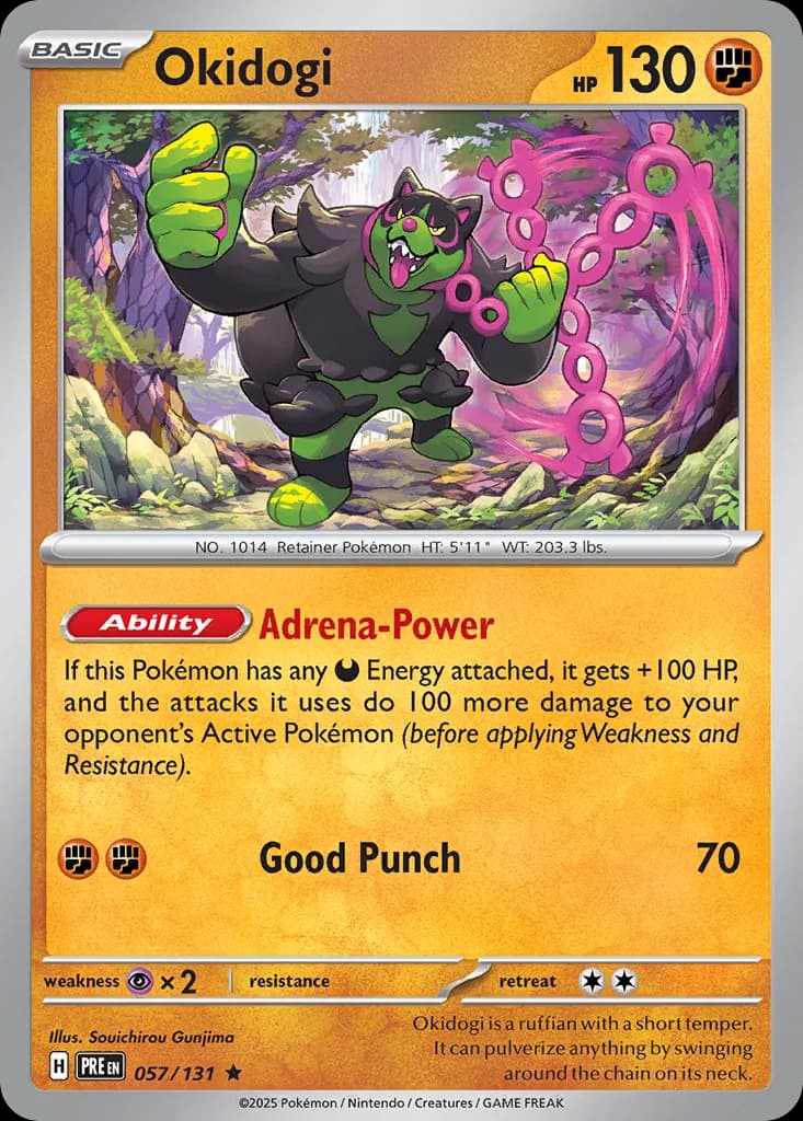 Prismatic Evolutions Okidogi card front, 57/131
