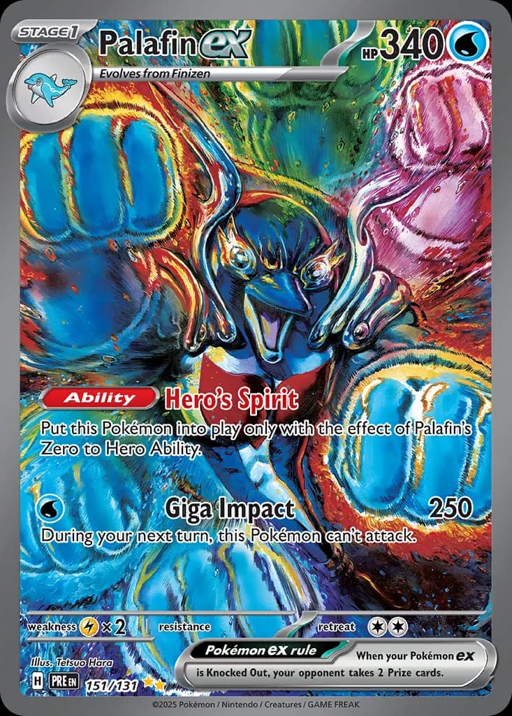 Prismatic Evolutions Palafin ex card front, 151/131