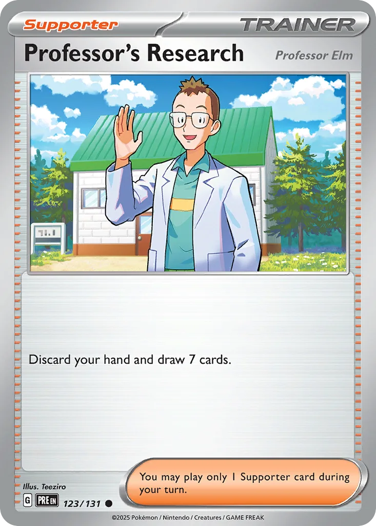 Prismatic Evolutions Professor's Research card front, 123/131