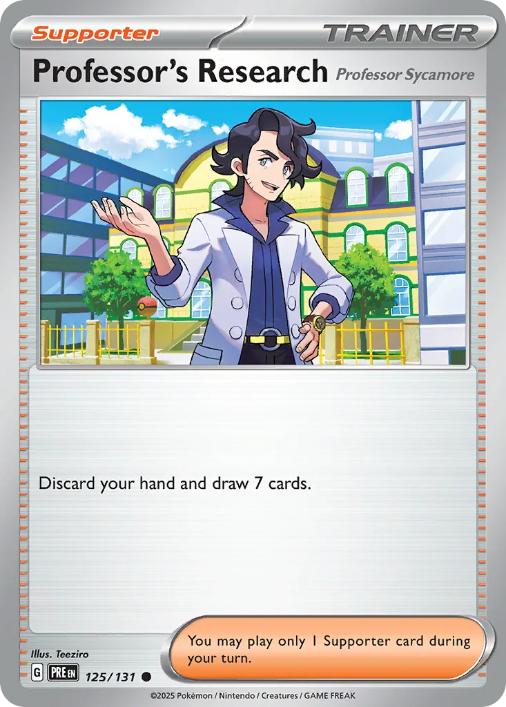 Prismatic Evolutions Professor's Research card front, 125/131
