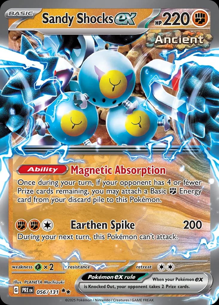 Prismatic Evolutions Sandy Shocks ex card front, 56/131