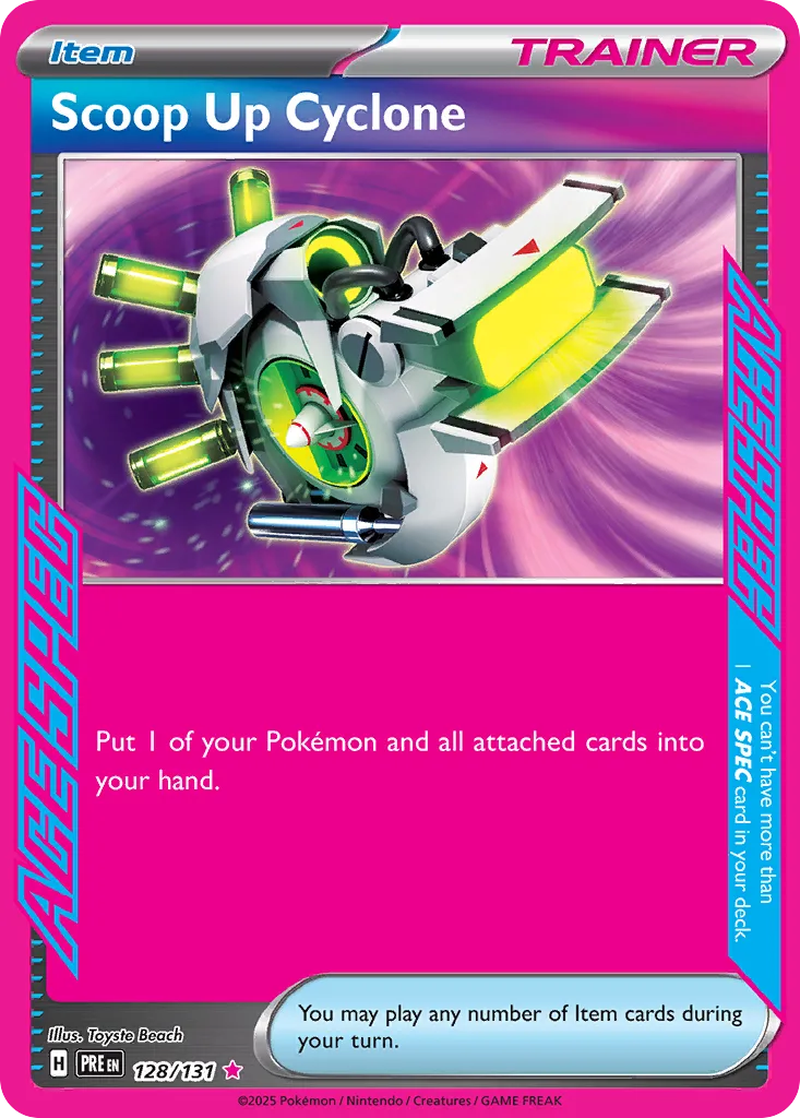 Prismatic Evolutions Scoop Up Cyclone card front, 128/131
