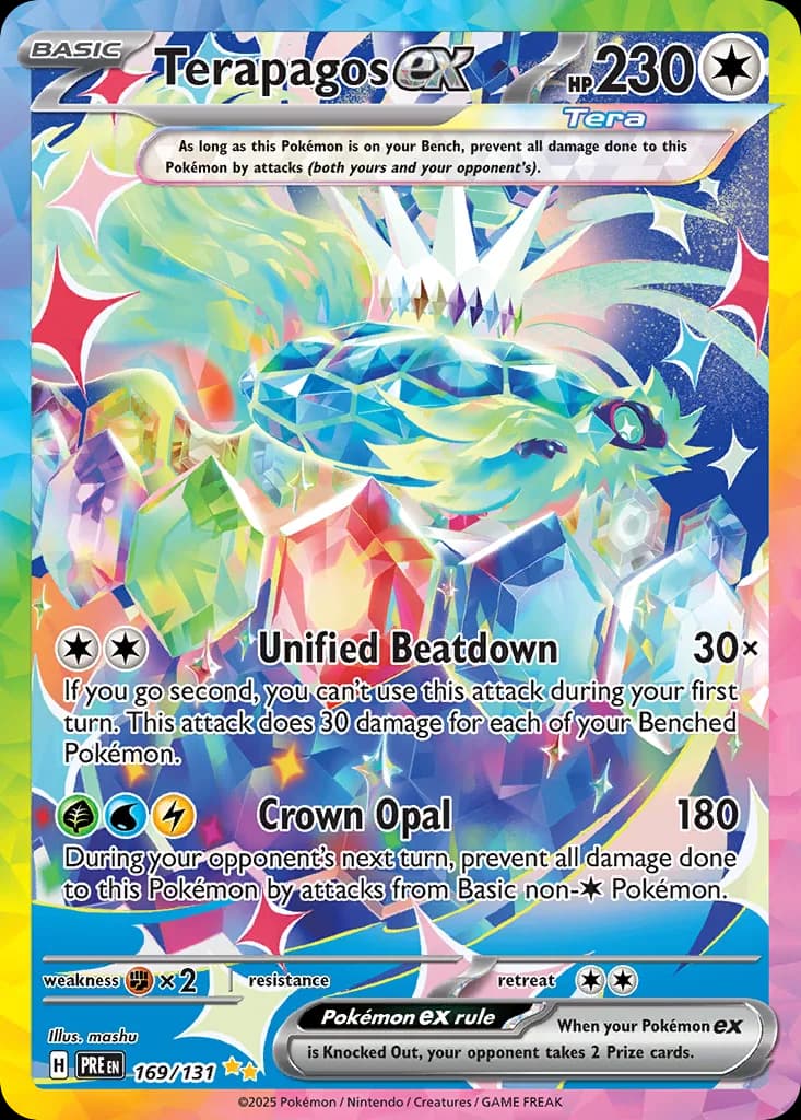 Prismatic Evolutions Terapagos ex card front, 169/131