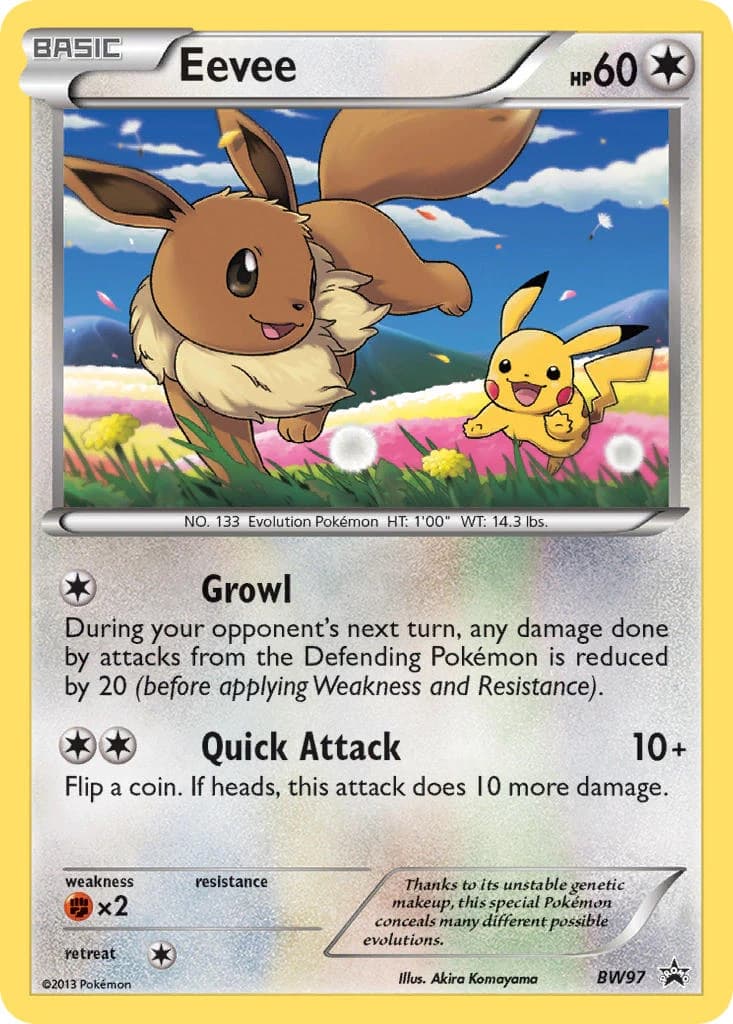 Eevee, BW Black Star Promos BW97, English holo card front