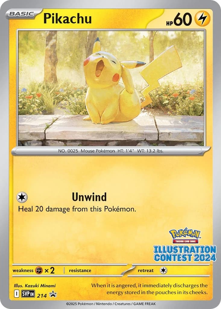 Pikachu, Scarlet & Violet Black Star Promos 214, English non-holo card front