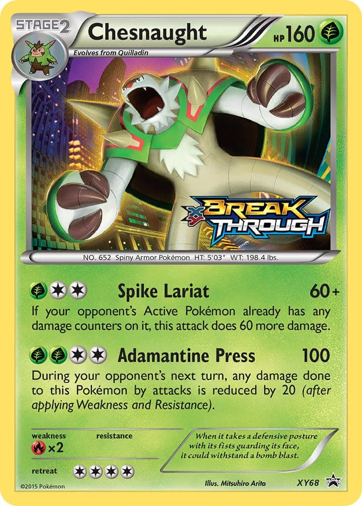 Chesnaught, XY Black Star Promos XY68, English holo card front