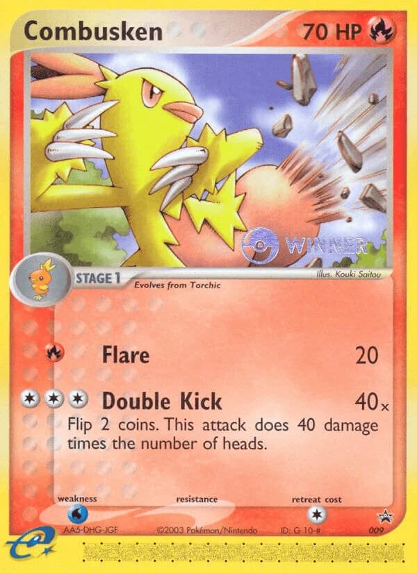 Combusken, Nintendo Black Star Promos 009, English non-holo WINNER card front