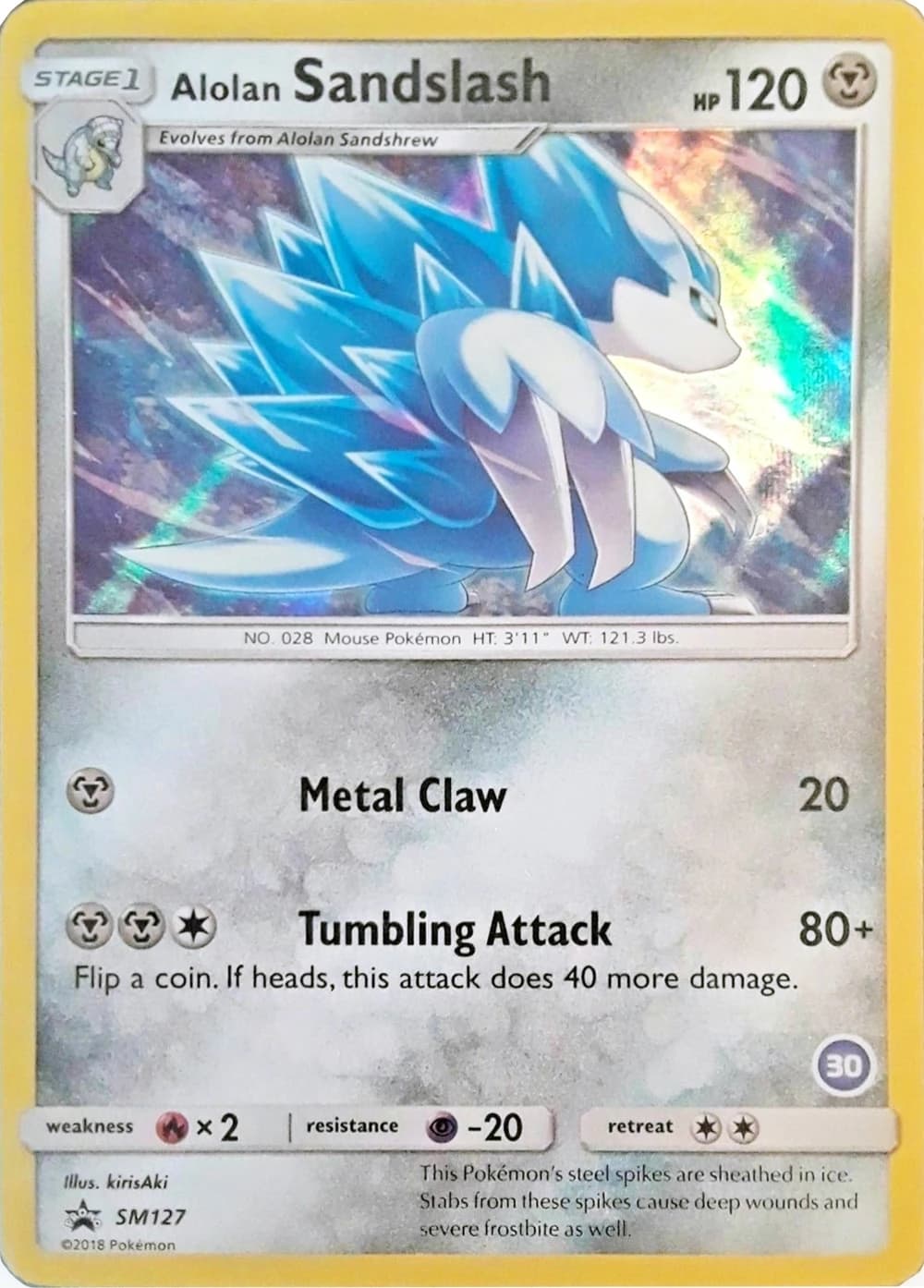 Alolan Sandslash, SM Black Star Promos SM127, English holo card front
