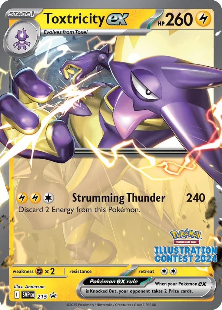 Toxtricity ex, Scarlet & Violet Black Star Promos 215, English holo card front
