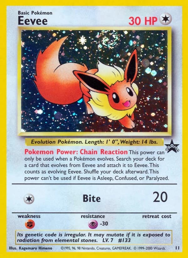 Eevee, Wizards Black Star Promos 11, English holo card front