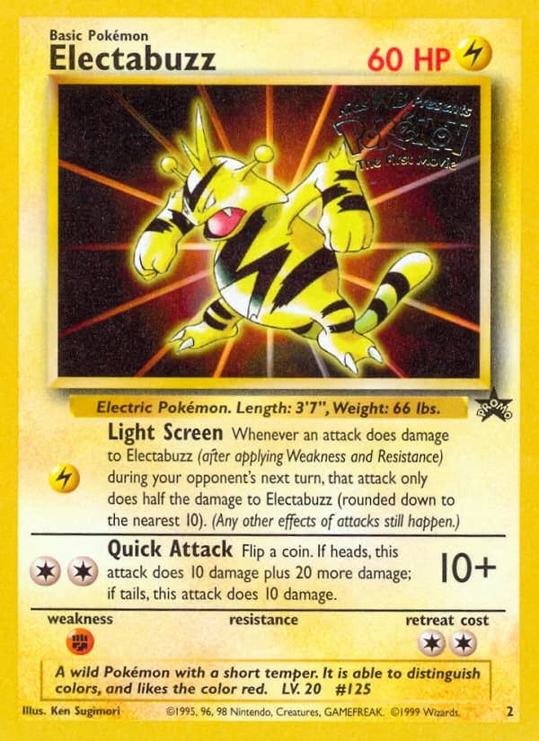 Electabuzz, Wizards Black Star Promos 2, English non-holo card front