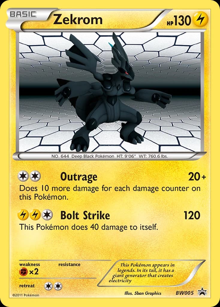 Zekrom, BW Black Star Promos BW005, English holo card front