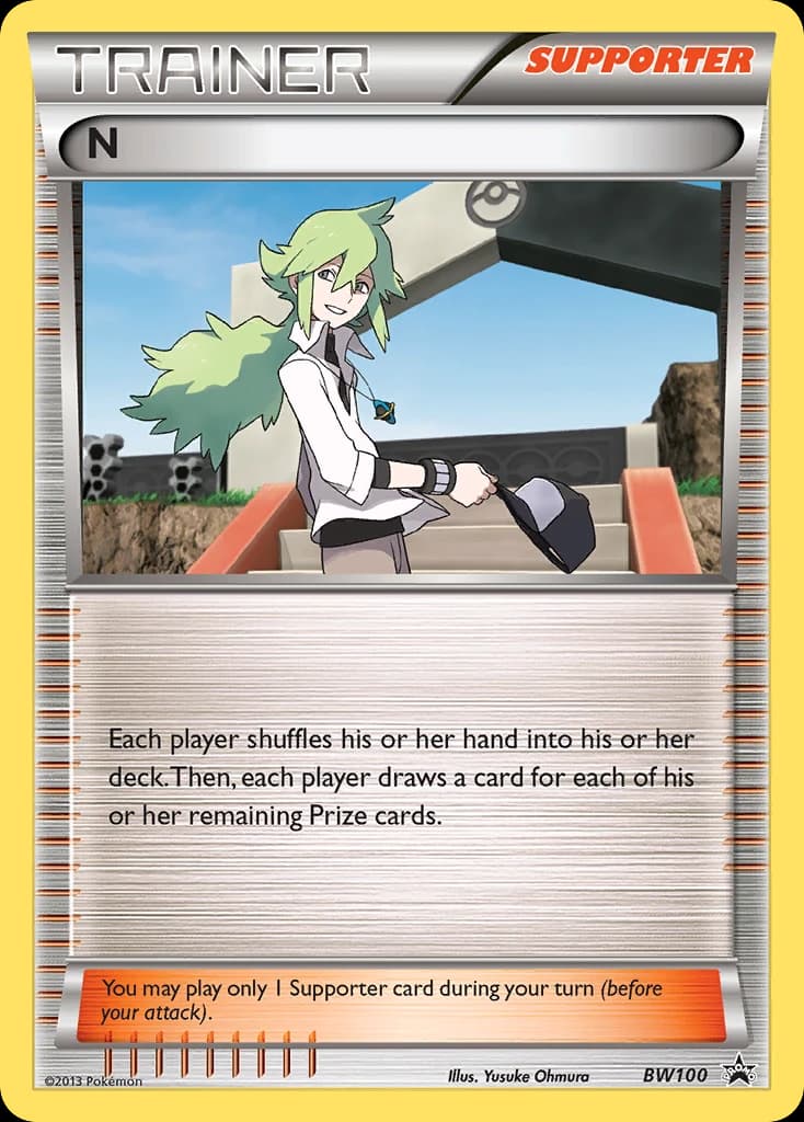 N, BW Black Star Promos BW100, English holo card front