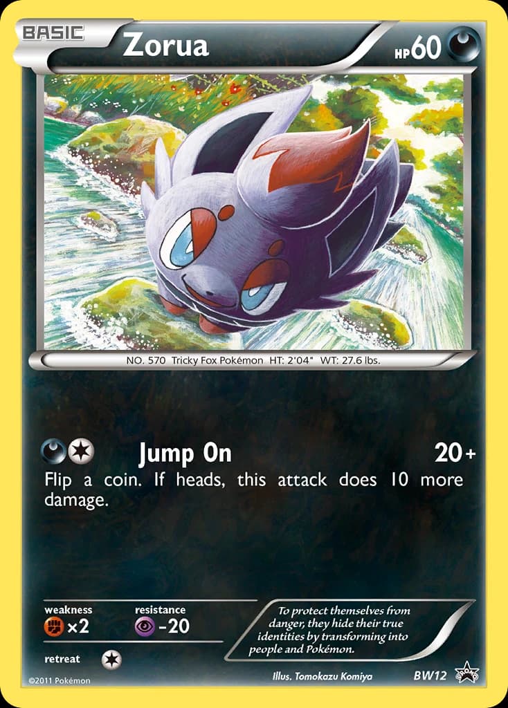 Zorua, BW Black Star Promos BW12, English holo card front