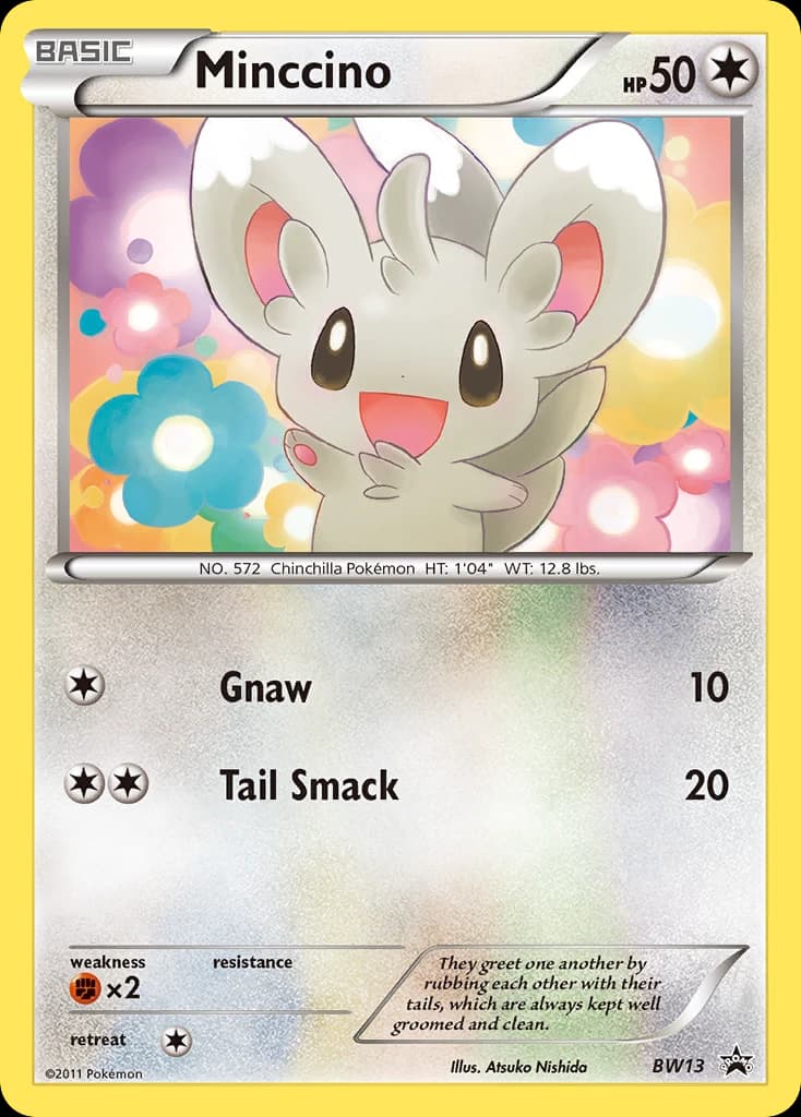Minccino, BW Black Star Promos BW13, English holo card front