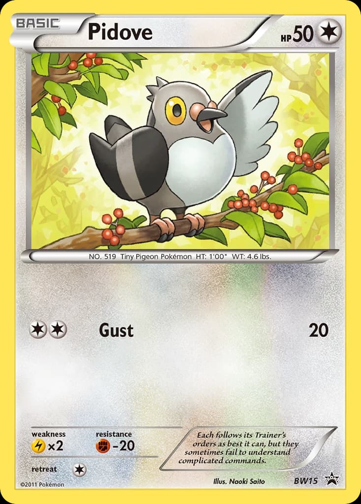 Pidove, BW Black Star Promos BW15, English non-holo card front