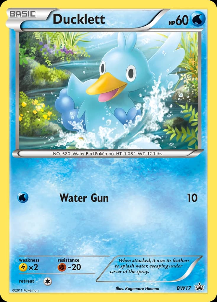 Ducklett, BW Black Star Promos BW17, English holo card front