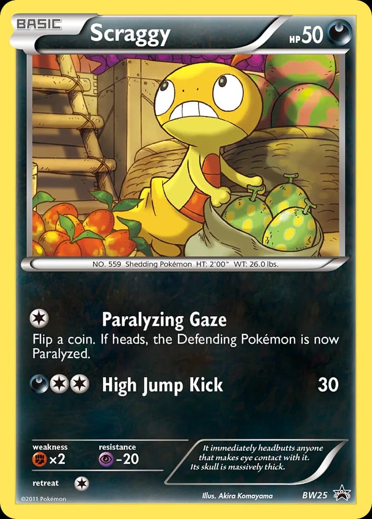 Scraggy, BW Black Star Promos BW25, English holo card front