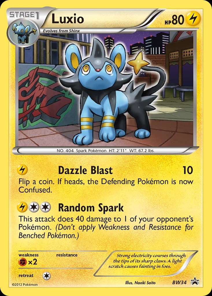 Luxio, BW Black Star Promos BW34, English holo card front