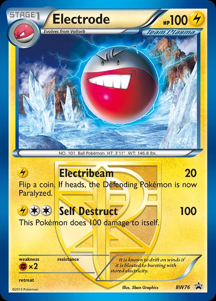 Electrode, BW Black Star Promos BW76, English holo card front