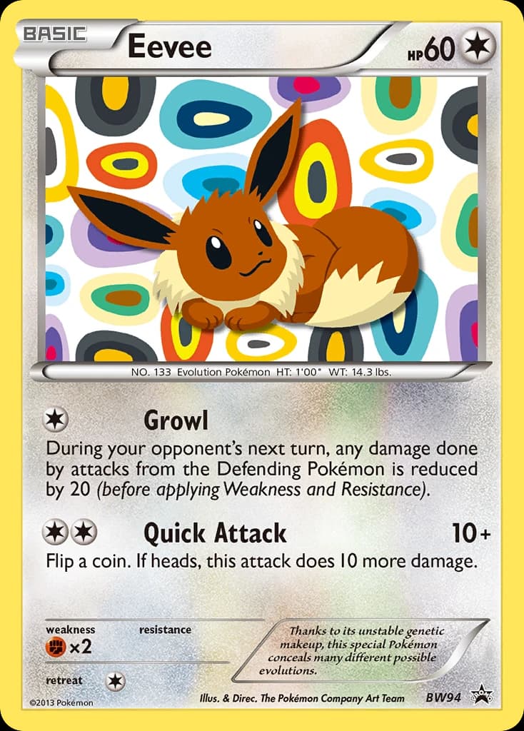 Eevee, BW Black Star Promos BW94, English holo card front
