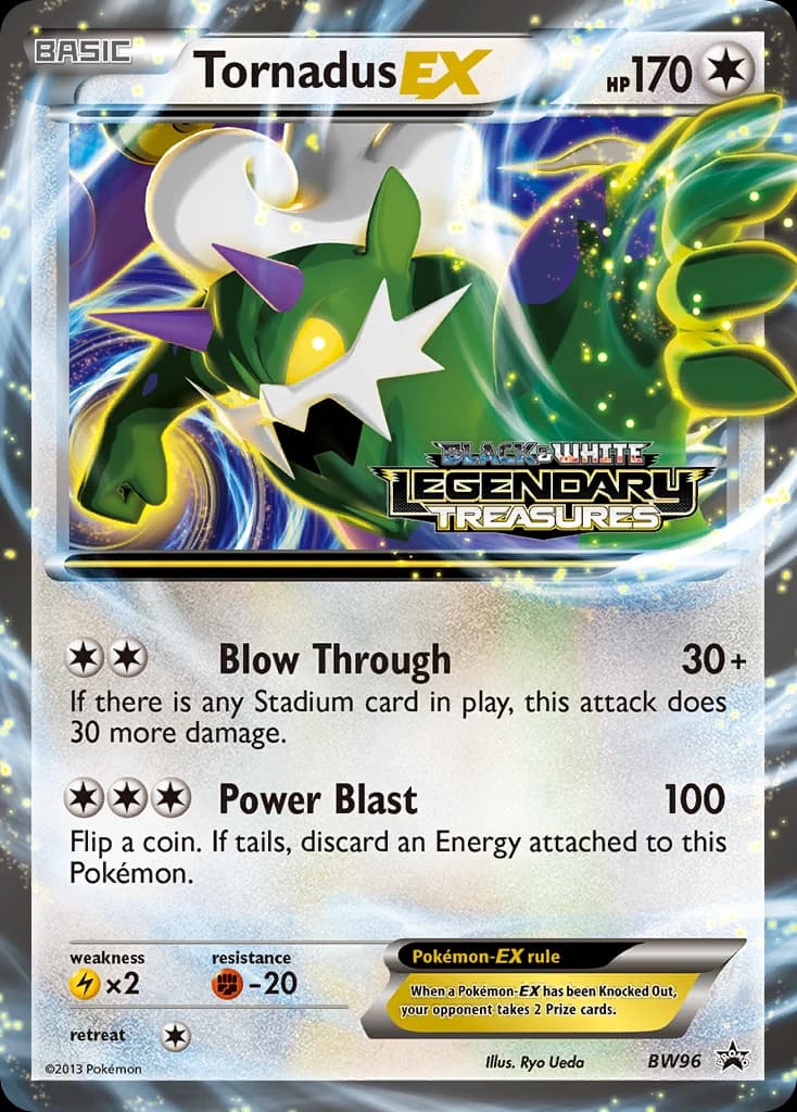 Tornadus-EX, BW Black Star Promos BW96, English holo card front