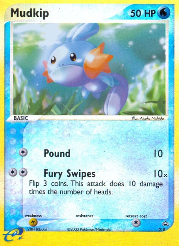 Mudkip, Nintendo Black Star Promos 010, English card front (shared image for non-holo and reverse-holo variants)