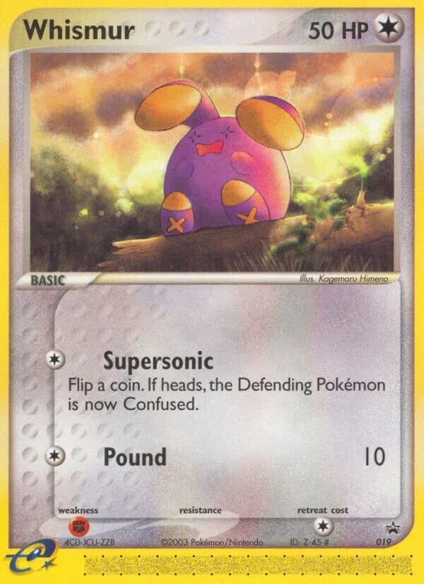 Whismur, Nintendo Black Star Promos 019, English holo card front