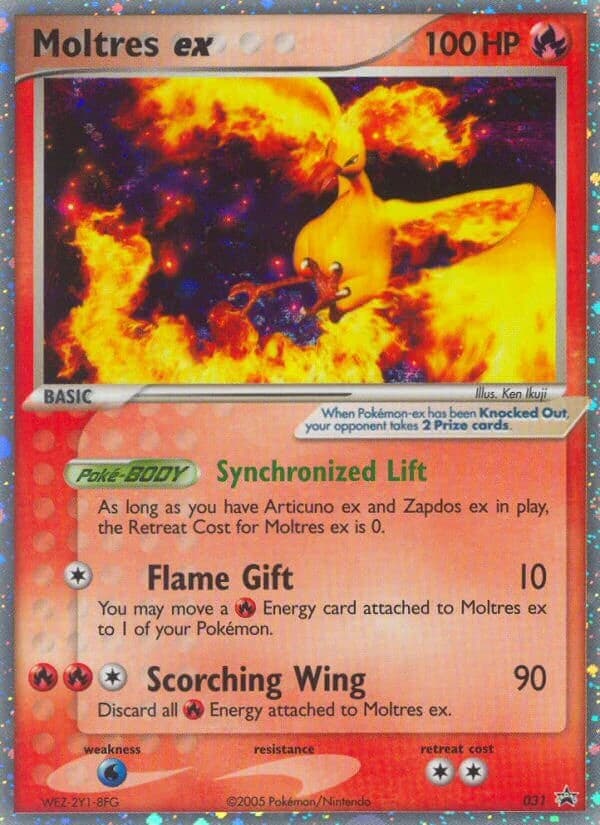 Moltres ex, Nintendo Black Star Promos 031, English holo card front