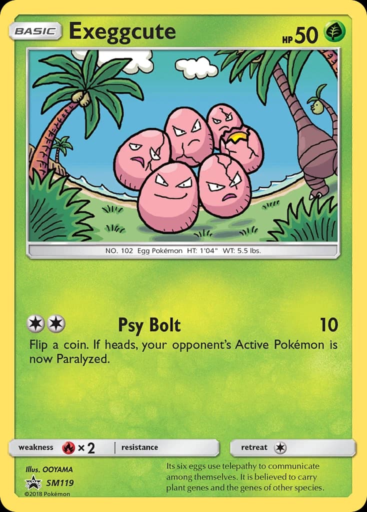 Exeggcute, SM Black Star Promos SM119, English holo card front
