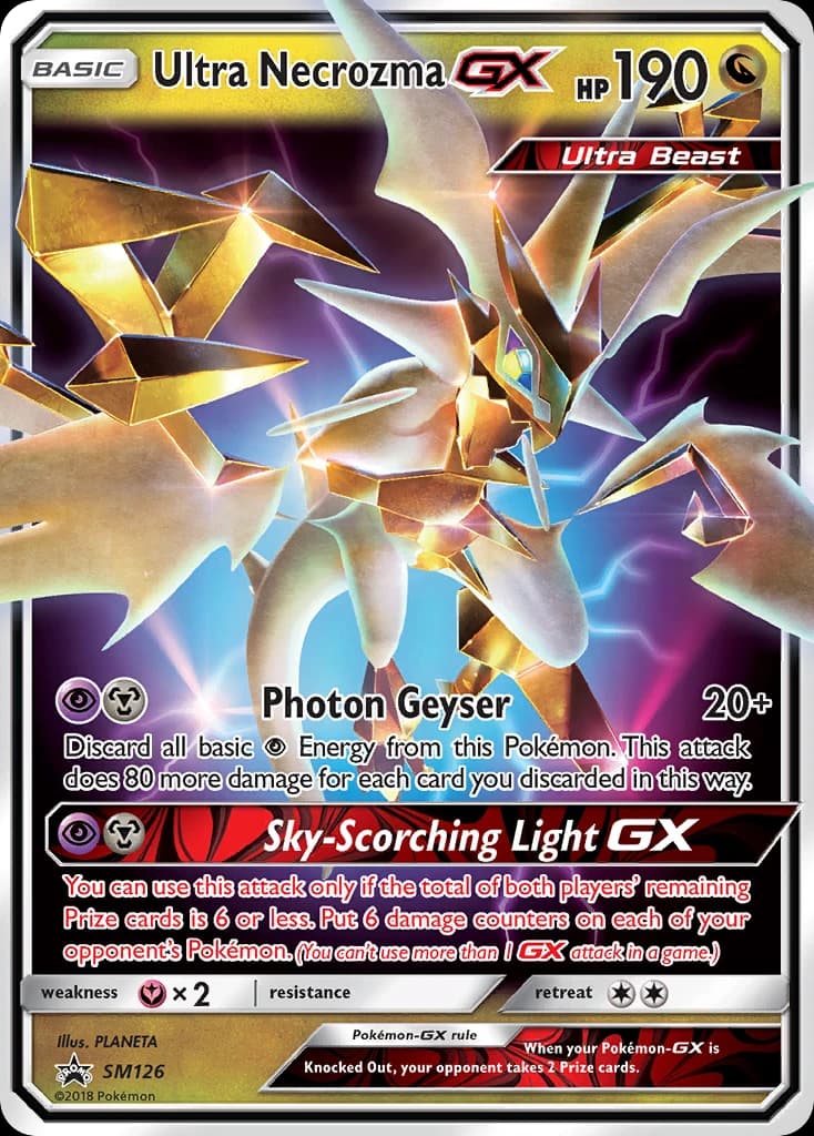 Ultra Necrozma-GX, SM Black Star Promos SM126, English holo card front