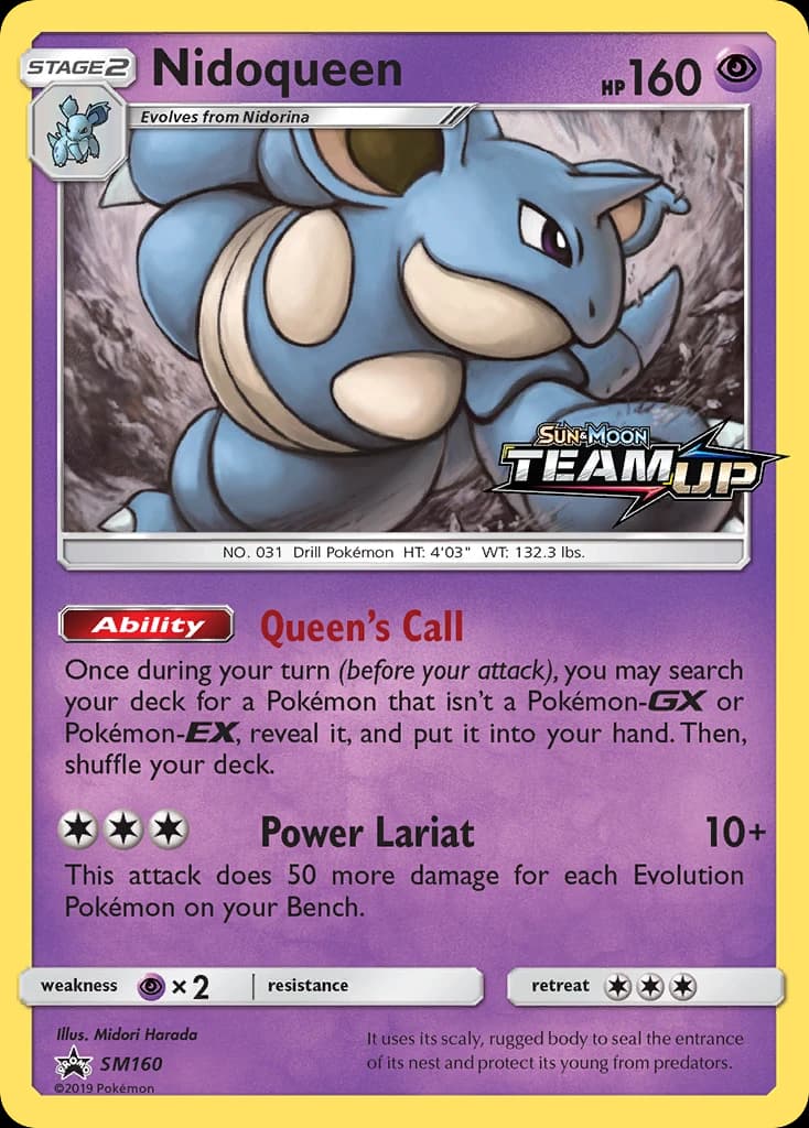 Nidoqueen, SM Black Star Promos SM160, English holo card front