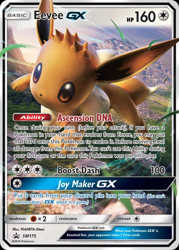 Eevee-GX, SM Black Star Promos SM175, English holo card front