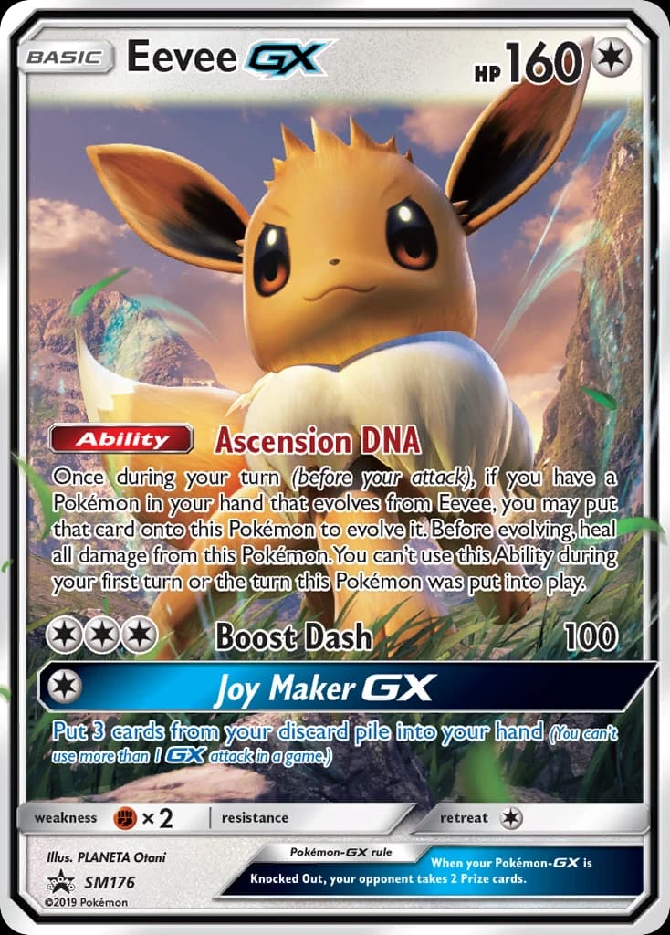 Eevee-GX, SM Black Star Promos SM176, English holo card front