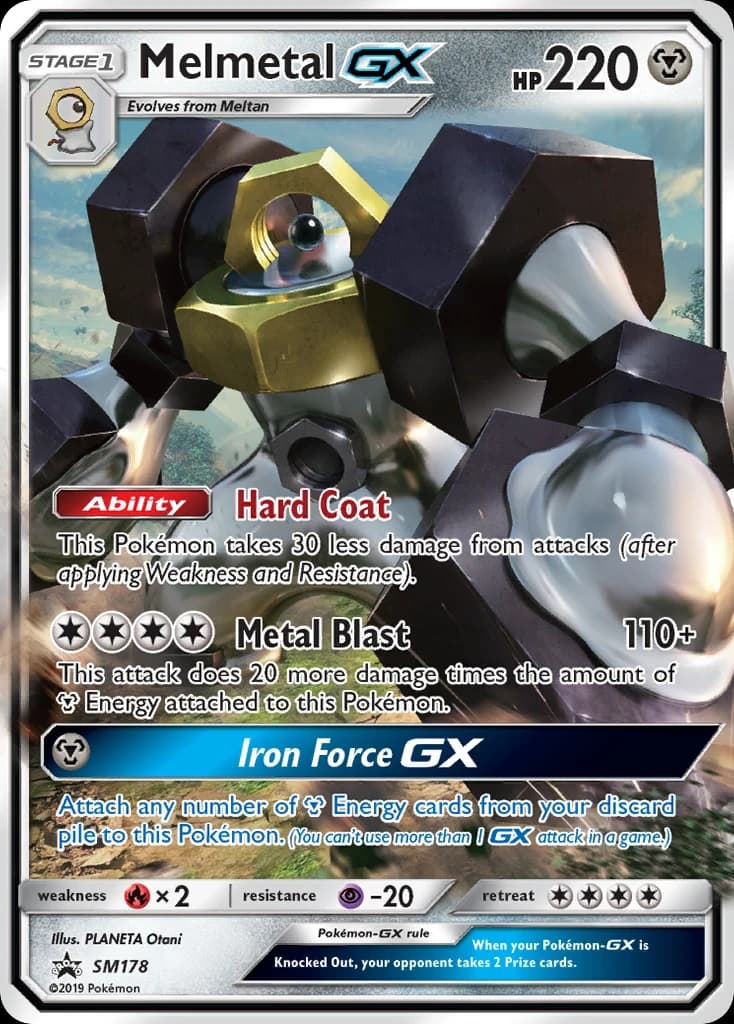 Melmetal-GX, SM Black Star Promos SM178, English holo card front