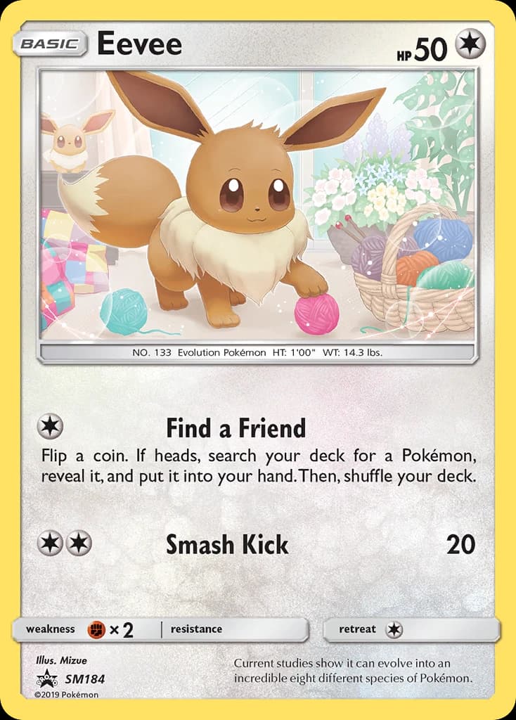 Eevee, SM Black Star Promos SM184, English holo card front