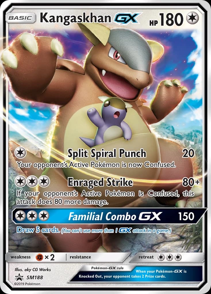 Kangaskhan-GX, SM Black Star Promos SM188, English holo card front