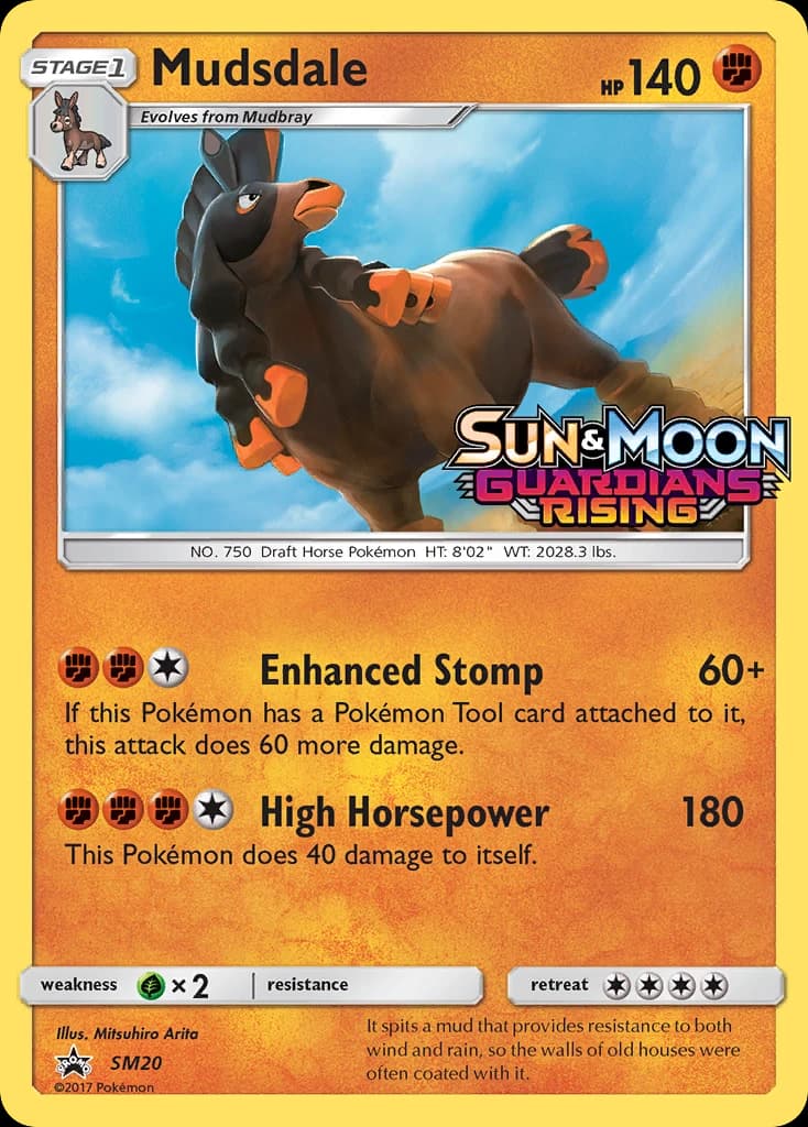Mudsdale, SM Black Star Promos SM20, English holo card front