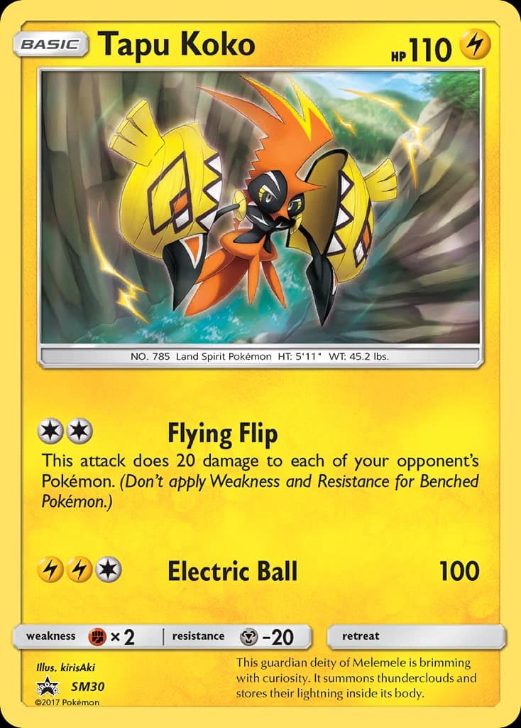 Tapu Koko, SM Black Star Promos SM30, English holo card front